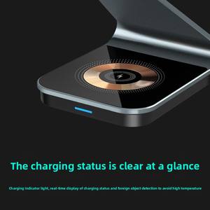 Estación de carga inalámbrica inteligente 3 en 1, soporte de <span class=keywords><strong>cargador</strong></span> de viaje magnético de 15W, 2A, 5W, compatible con <span class=keywords><strong>Apple</strong></span> Watch, auriculares tipo C para iPhone - Product Image 2