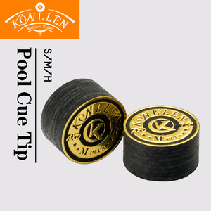 KONLLEN Embout de queue de billard 14 mm Noir Moyen Cuir multicouche et peau de porc Professionnel Durable - Product Image 1