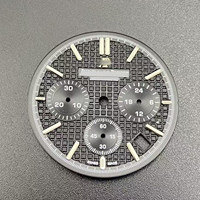 Bagian Modifikasi Jam Tangan Dial Paduan Tembaga 31.8mm dengan 6 Jarum dan Bercahaya Hijau Cocok untuk Mesin Quartz VK63