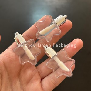 Tube de brillant à lèvres ISMAN 5ml en forme d'étoile argentée avec trou, emballage cosmétique vide unique pour enfants, pour porte-clés, logo personnalisé - Product Image 4