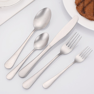 Ensemble de <span class=keywords><strong>couverts</strong></span> vintage en acier inoxydable 304, finition pierre lavée, style nordique, mat, pour mariage - Product Image 1