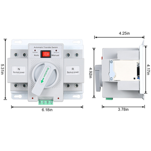 Interruptor de Transferencia Automática de Doble Potencia 2P 16A 32A 63A 100A, Interruptor de Cambio Automático ATS Tipo CB para Sistema Fotovoltaico - Product Image 5