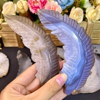 Plumes en agate grise sculptées en cristal naturel de haute qualité pour la décoration et les cadeaux, vente en gros