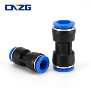 Connecteur rapide pneumatique standard britannique bleu PYPG pour tubes d'air en PU/PV/PE, connecteur rapide en plastique noir - Product Image 2