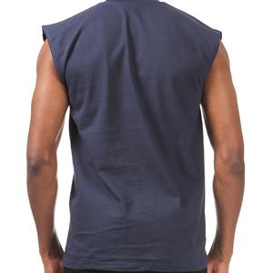 T-shirt en coton à manches coupées pour homme, col rond, sur mesure, streetwear, taille unique, t-shirts sans manches coupés - Product Image 4