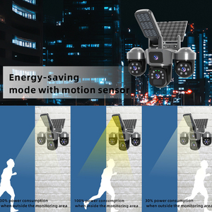 Cámara Solar 4G Wistino <span class=keywords><strong>V380</strong></span> de 9MP, Cámara de Seguridad CCTV con Energía Solar, Red 4G, PTZ, Triple Lente, Cámara Solar WIFI - Product Image 2