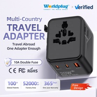 Worldplug All-One 20W GaN Mini universel USB chargeur de voyage adaptateur PD fonction prise internationale pour téléphone tablette et appareil photo