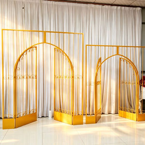 High Quality Golden Metal Wedding <b>Backdrop</b> Frame Custom Size Stage Background Wedding Arch for <b>Party</b> Event Deco - Product Image 3