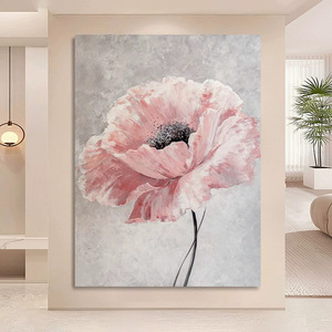 Hand Painted Oil Painting <b>Pink</b> Floral Art Large Wall Decor Living Room Sofa Background Abstract Style Home Decoration - Product Image 2