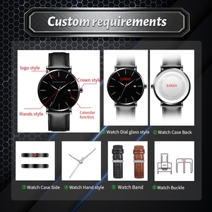 Custom <b>Watch</b> Manufacturer OEM Design Minimalist Casual Genuine Leather Strap Men Wrist <b>Watch</b> Stainless Steel <b>Case</b> Quartz <b>Watches</b> - Product Image 3