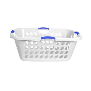 High Quality 45l Modern Handle Plastic Laundry Washing Basket With Holes Handle Storage Basket