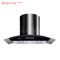 Penghisap Asap Dapur 60/90cm Model Tempel Dinding Dengan Kaca Melengkung, Kontrol Sentuh, dan Casing Stainless Steel