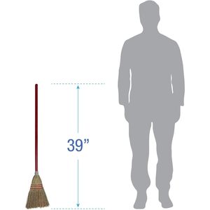 Balai de nettoyage de hall Boardwalk 39 pouces en fibre de maïs rouge avec poils en métal et en PET, manche en plastique, longueur totale 120 cm - Product Image 4