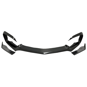Diffuseur de pare-chocs avant en fibre de carbone style R 1:1 pour Mercedes AMG GT GTS 2017-2019, finition brillante en tissage sergé - Product Image 1