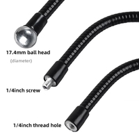 Tige flexible en métal pour monopode et perche à selfie avec vis 1/4 pouce / bras d'extension à rotule pour trépied photo et téléphone portable