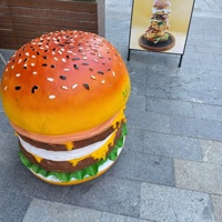 Escultura de Resina con Forma de Hamburguesa para Uso en Interiores y Exteriores, Letrero para Restaurante con Temática de Comida, Estatua con Tamaño Personalizado Realista