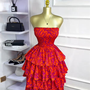 Bestseller und grenz überschreitende Damen bekleidung Sommer New Grace ful Tube Top Bedrucktes ärmelloses, langes Zwei-Wege-Kleid mit Rüschen - Product Image 4