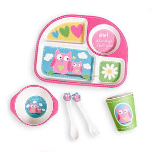 5 pièces Biodégradable <span class=keywords><strong>Écologique</strong></span> enfants <span class=keywords><strong>Vaisselle</strong></span> En Fiber De <span class=keywords><strong>Bambou</strong></span> Plaque de Cuisine Set Enfants Dîner Ensemble <span class=keywords><strong>Vaisselle</strong></span> - Product Image 6