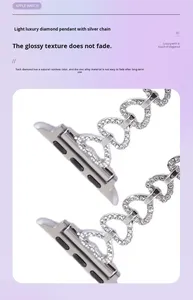 Correa de Reloj de Aleación de Zinc con Diseño de Corazón para Apple Watch S10 11 46mm 42mm 49mm, Correa de Reloj Ajustable, Hueca, Ligera y de Lujo - Product Image 6