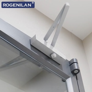Porte extérieure en aluminium à double vitrage anti-ouragan Rogenilan, porte à battants à rupture de pont thermique pour maisons - Product Image 6