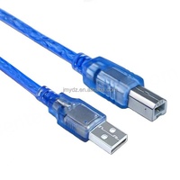 Cable de Datos Azul USB para Impresora, para Arduino 2560, Doble Puerto, Micro Mini