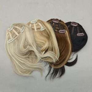 Frange a Clip 100% Capelli Umani Europei Remy, Estensioni di Frangia Dritta per Donne, Biondo - Product Image 1
