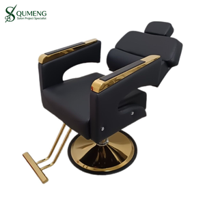Fauteuil de coiffure hydraulique en cuir PU personnalisé, inclinable, pivotant à 360 degrés et réglable en hauteur pour salon de coiffure - Product Image 1