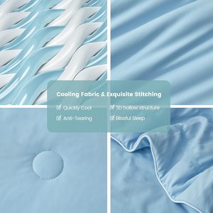 Có thể đảo ngược Trọng lượng nhẹ làm mát chăn Lụa thoáng khí mịn mùa hè màu xanh làm mát <span class=keywords><strong>Comforter</strong></span> cho hot tà vẹt - Product Image 6
