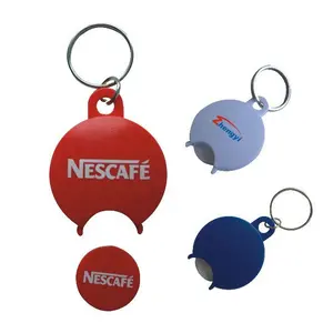 Plastic Cheap Promotion Custom Made Logo Printed Double Coin Style And Trolly Coin Type Plastic Shopping Coin Ho