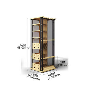 FISHINGFANS <span class=keywords><strong>Support</strong></span> de rangement <span class=keywords><strong>vertical</strong></span> multifonctionnel pour cannes à pêche, en bois et en métal, à base rotative, à fixer au mur, 78-152 cm - Product Image 6