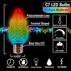 Ampoules de Noël G100Power E17 C9, lampes de Noël LED multicolores - Product Image 5