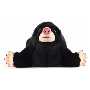 ODM Peluche hérisson réaliste noir, couché, avec pattes et nez roses, 11,8 pouces de long, pour cadeaux, décoration intérieure, éducatif et à câliner - Product Image 2