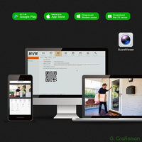 Système de caméra de sécurité IP CCTV domestique GAU-YUFI-M5S-K4 5MP avec vision nocturne infrarouge, NVR et logiciel PC Guardviewer APP