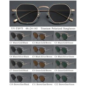 Gafas de sol grandes de titanio multicolor de alta calidad con logotipo personalizado, gafas de sol Vintage Retro a la moda para mujer, gafas de sol - Product Image 2