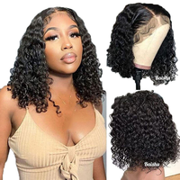 Perruques 100% Cheveux Humains Bouclés Bob 13*4 HD Lace Wig, Styles Brésiliens et Vietnamiens de Bonne Qualité pour Femmes Noires Vente en Gros Usine