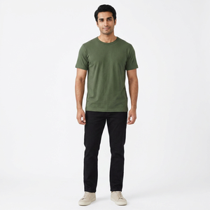 T-shirt pour homme à manches courtes, coupe ajustée, imprimé, vente en gros, 100% coton, fil teint, T-shirt pour homme en gros, conception OEMODM - Product Image 1