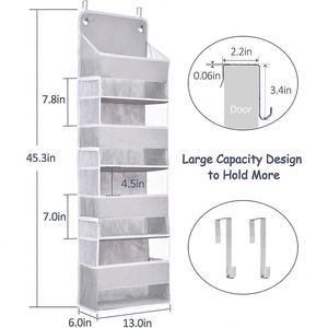 Strong <b>Weight</b> Capacity Foldable Wall Mount Hanging Storage Bag Over the <b>Door</b> Pockets Organizer with Mesh Side Pockets - Product Image 6