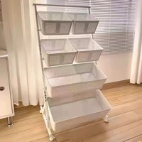 Multifunctionele ijzeren 4-laags opbergrek organizer voor huis, keuken, woonkamer, badkamer, fruit & voedselopslag