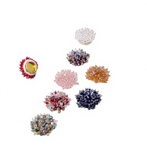 Boutons de chemise en métal doré, couvre-boutons, cristaux <span class=keywords><strong>Swarovski</strong></span>, ensembles de boutons de manchette et de pince à cravate, broche en cristal perlé faite à la main, boutons de manchette - Product Image 1