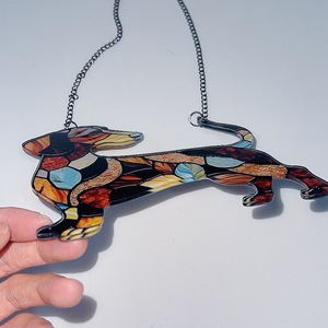 Ornamenti bassotto divertente regalo per gli amanti dei cani <span class=keywords><strong>a</strong></span> tema animale macchiato serie natale appeso decorazione per la casa - Product Image 5