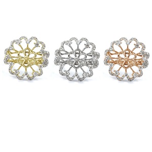 Design élégant, haute qualité, or semi-blanc 18 carats, diamant véritable, monture en perle, fabrication artisanale, classique, fiançailles, anniversaire, mariage, fête - Product Image 4