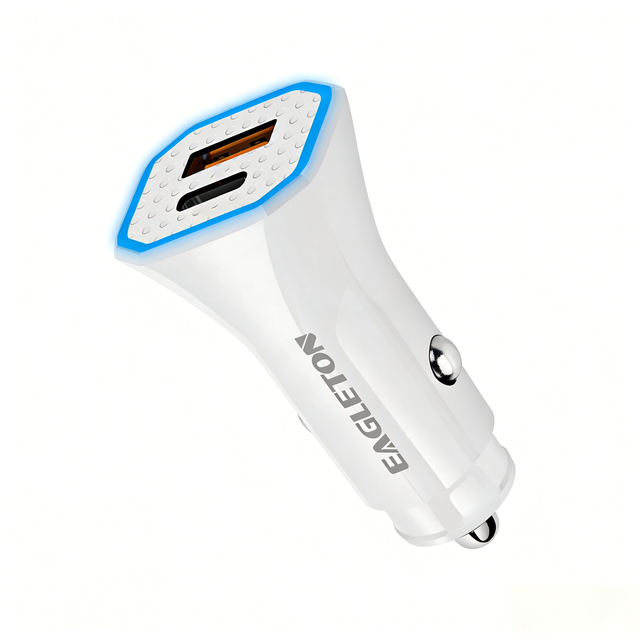 Hot Selling 2-in-1 PD20W QC3.0 Fast Charging Car Charger Adapter Car Accessories with LED Running Light for Phone & Tablet