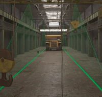 Projecteur laser virtuel automatique pour marquage au sol sur ponts roulants, poutres, passerelles, faisceau de ligne au sol rouge, bleu, vert