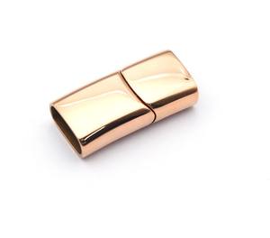 Fermoir magnétique plat en acier inoxydable plaqué or 18 carats pour cordons en cuir, accessoires de bijouterie - Fabrication de colliers/bracelets/vêtements - Product Image 4