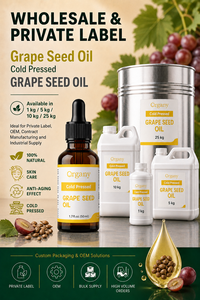 Huile de pépins de raisin 100% pure et naturelle Vitis vinifera pressée à froid, vente en gros, marque privée, OEM pour massage et mélange - Product Image 2