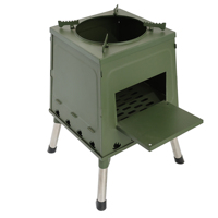 Poêle à bois Luling T300L en acier au carbone vert, design tour, portable, haute efficacité, pour barbecue de jardin, pour plus de 5 personnes