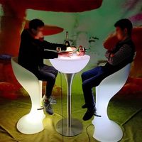 Table de cocktail LED rechargeable lumineuse avec télécommande, table de bar Slish pour événements, base en acier, 8 tailles (60/96 cm), pour fêtes et boîtes de nuit