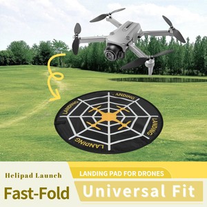 Plateforme d'atterrissage pour <span class=keywords><strong>drone</strong></span> pliable, portable, imperméable, de qualité supérieure, universelle, 75 cm, noire, à pliage rapide, pour drones professionnels - Product Image 2
