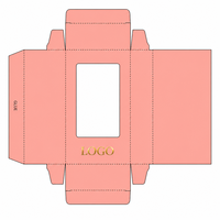 Scatola in Cartone Rosa Pesca Personalizzata con Finestra per Esposizione di Art Toy, Scatola Regalo di Lusso in Carta con Logo in Lamina Dorata per Figure Blind Box