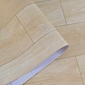 ORON DECO Beige Thick 3D Waterproof PVC Self <strong>Adhesive</strong> Wood Flooring Sticker Luxury <strong>Vinyl</strong> Wear Resistant for Kitchen Bathroom - Product Image 2